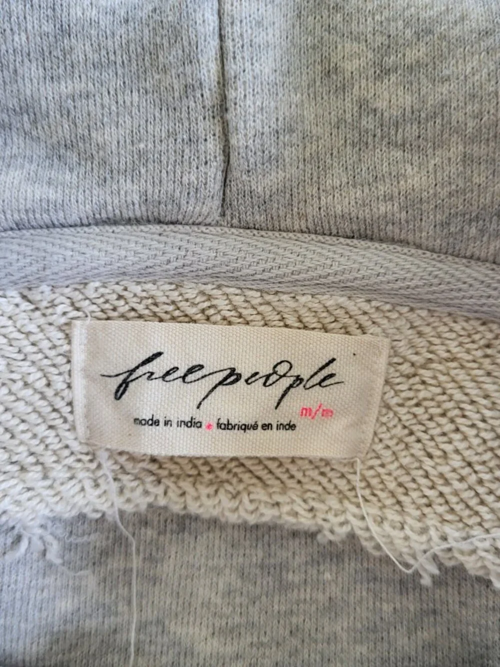 Free People Camp Crush Cotton Blend Hoodie Size M Gray